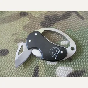 BUCK usa WHITTAKER bottle opener & knife KEY RING