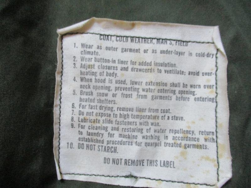 1972 ALPHA INDUSTRIES US ARMY ISSUE VIETNAM WAR OG 107 M65 COAT COMBAT jacket MS — image 5