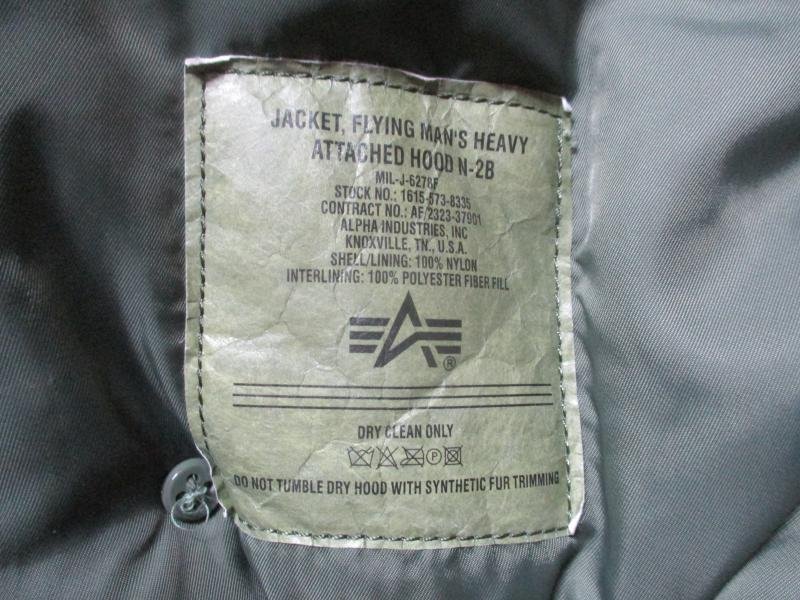 GENUINE ALPHA INDUSTRIES USAF USA N2B N-2B bomber pilot JACKET COAT GREEN LARGE — image 4