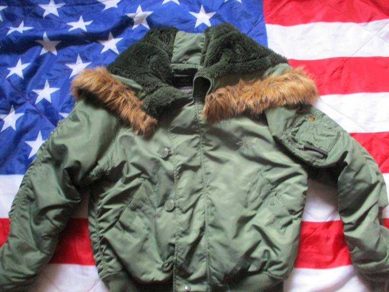 GENUINE ALPHA INDUSTRIES USAF USA N2B N-2B bomber pilot JACKET COAT GREEN LARGE — image 5