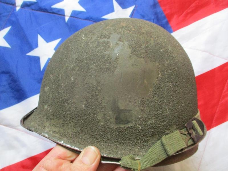 WW2 US ARMY front SEAM SWIVEL BALE m1 STEEL COMBAT helmet & WESTINGHOUSE LINER — image 2