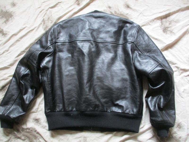 AERO LEATHER CO Scotland HORSEHIDE MA1 AVIATOR BOMBER STYLE JACKET COAT BLACK 46 L -XL — image 5