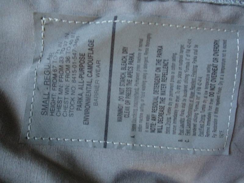 US AIR FORCE USAF USA APECS ABU TIGER STRIPE CAMO goretex PARKA COAT JACKET S -m — image 2