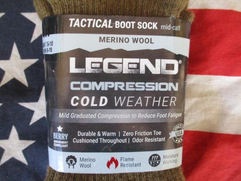 LEDEND usa made MERINO WOOL TACTICAL combat boot SOCKS COYOTE TAN new MEDIUM — image 2
