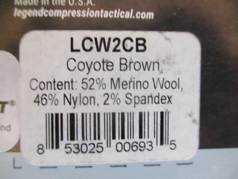 LEDEND usa made MERINO WOOL TACTICAL combat boot SOCKS COYOTE TAN new MEDIUM — image 4