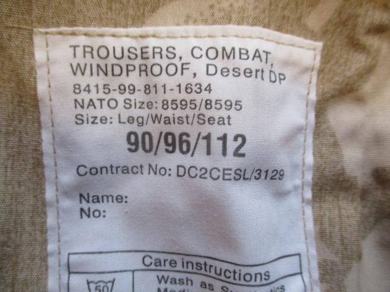 genuine ARCTIC ISSUE sas windproof DESERT DPM DDPM CAMO TROUSERS PANTS new 38' XL 90/96/112 — image 2