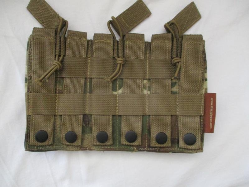 DISCIPLE UK mtp multicam MOLLE triple 5.56MM SA80 / M4 mag CQB open top POUCH new — image 3