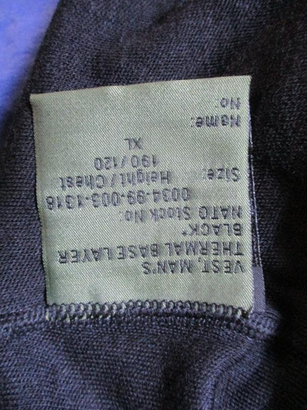 GENUINE sas ISSUE tantalus BASE LAYER THERMAL top 190/120 XL merino BLACK NEW — image 3