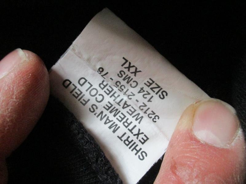 rare black BRITISH ARMY / SAS ISSUE COLD WEATHER ecw NORWEGIAN NORGIE shirt XXL — image 2