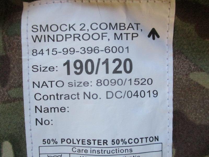 British army ISSUE MTP MULTICAM camo MK2 PCS windproof COMBAT SMOCK 190/120 XXL — image 2