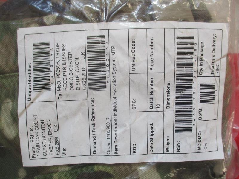 GENUINE BRITISH ARMY ISSUE 3L thermobak MTP multicam camo ihs CAMELBAK new — image 2