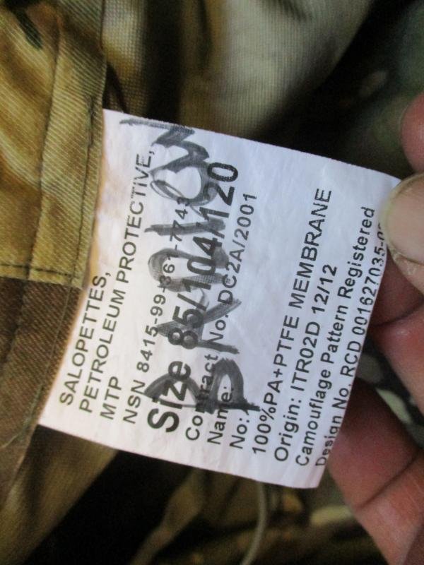 GENUINE Army ISSUE MTP multicam WATERPROOF GORETEX salopettes TROUSERS XL XXL — image 2