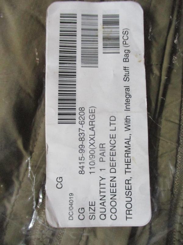 LATEST BRITISH ARMY issue softy ARCTIC THERMAL TROUSERS PANTS mtp olive XXL new — image 2