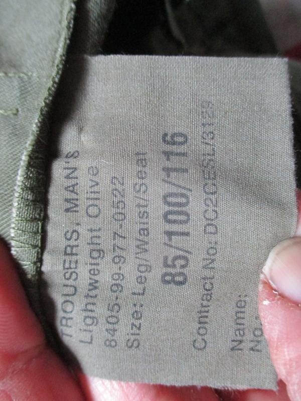 BRITISH ARMY ISSUE lightweight trousers lightweights OG GREEN85/100/116 large 36 - 38' — image 2