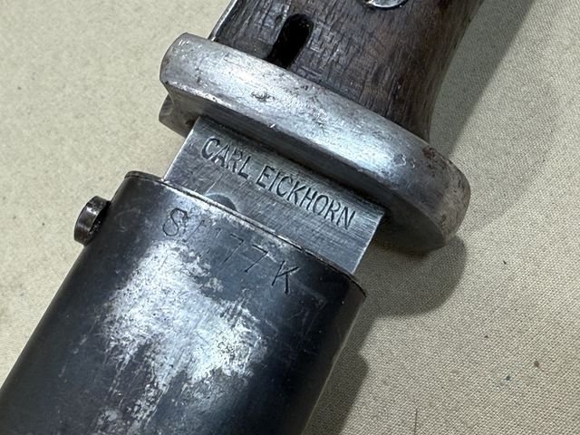 Original WWII German 98K Bayonet and Scabbard, MATCHING CARL EICKHORN — image 14