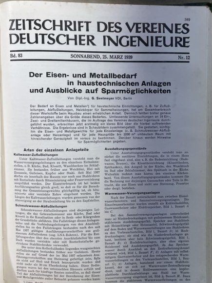 Original 1939 German Bound Journal of the Association of Engineers Magazine Book — image 26