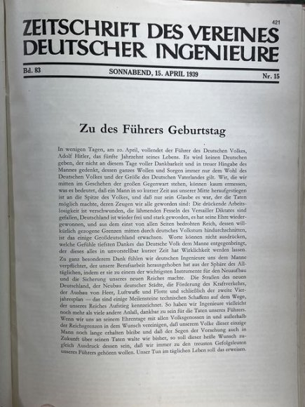 Original 1939 German Bound Journal of the Association of Engineers Magazine Book — image 31