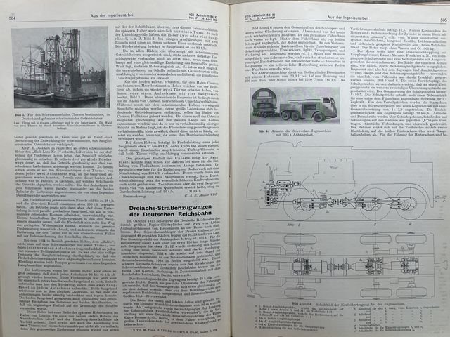 Original 1939 German Bound Journal of the Association of Engineers Magazine Book — image 35