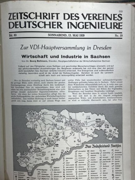Original 1939 German Bound Journal of the Association of Engineers Magazine Book — image 38