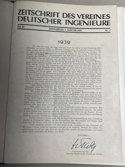 Original 1939 German Bound Journal of the Association of Engineers Magazine Book — image 4