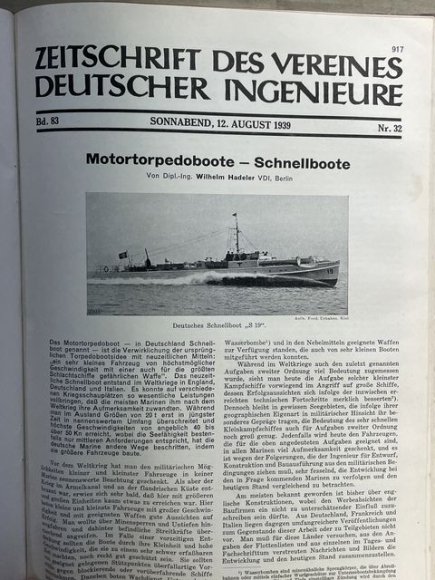 Original 1939 German Bound Journal of the Association of Engineers Magazine Book — image 54