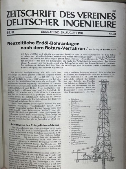 Original 1939 German Bound Journal of the Association of Engineers Magazine Book — image 56