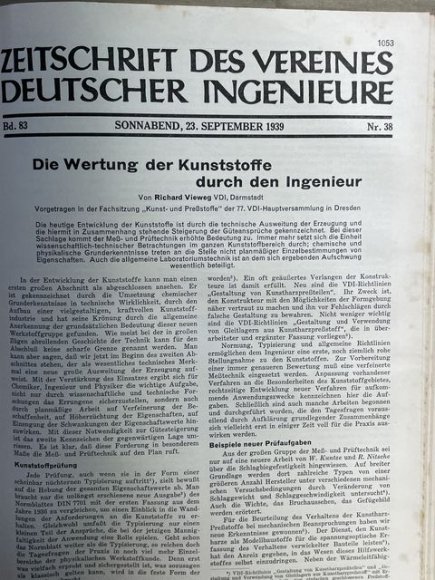 Original 1939 German Bound Journal of the Association of Engineers Magazine Book — image 63