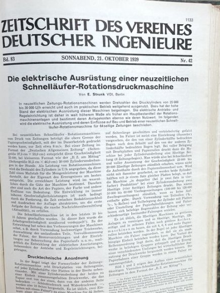Original 1939 German Bound Journal of the Association of Engineers Magazine Book — image 69