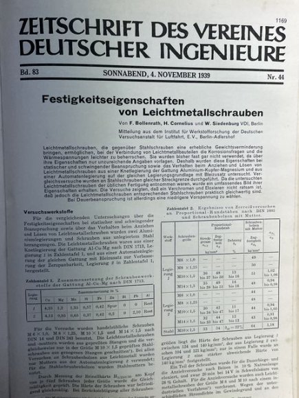 Original 1939 German Bound Journal of the Association of Engineers Magazine Book — image 71