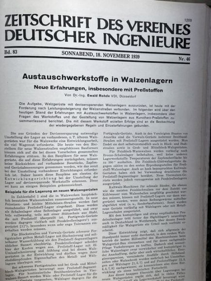 Original 1939 German Bound Journal of the Association of Engineers Magazine Book — image 74