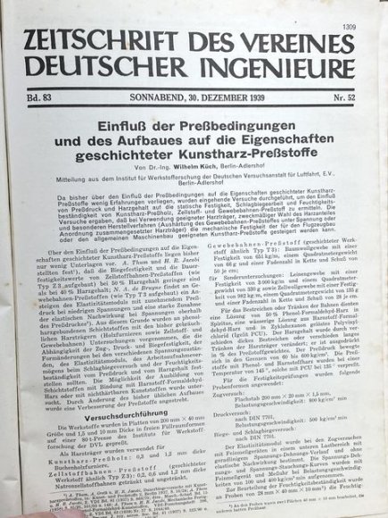 Original 1939 German Bound Journal of the Association of Engineers Magazine Book — image 81