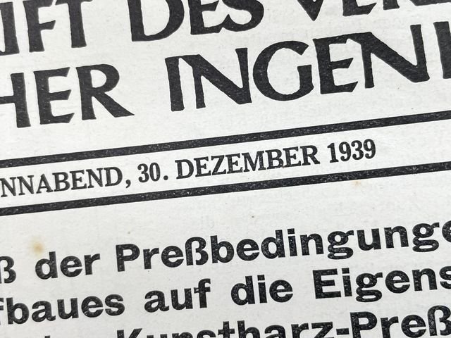 Original 1939 German Bound Journal of the Association of Engineers Magazine Book — image 82