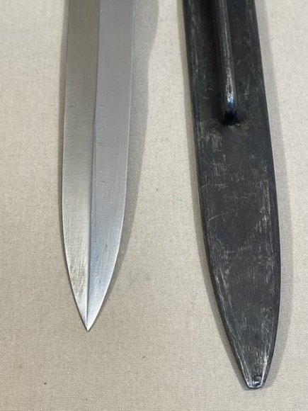 Original WWII French Fighting Knife and Scabbard, Made During German Occupation! — image 2