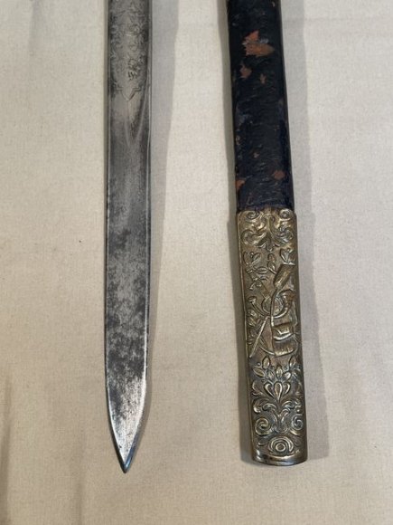 Original Mid-19th Century German Etched Blade Hunting Dagger, Unknown Maker — image 2