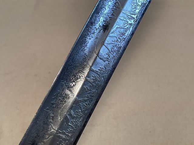 Original Mid-19th Century German Etched Blade Hunting Dagger, Unknown Maker — image 46