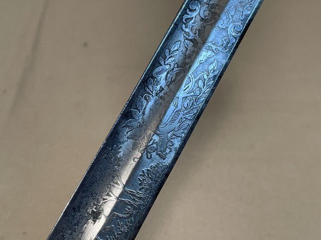 Original Mid-19th Century German Etched Blade Hunting Dagger, Unknown Maker — image 47