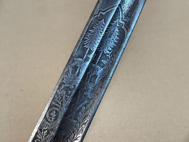 Original Mid-19th Century German Etched Blade Hunting Dagger, Unknown Maker — image 51