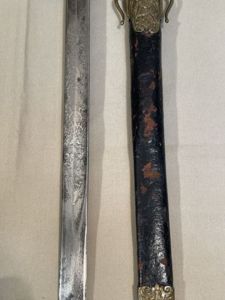 Original Mid-19th Century German Etched Blade Hunting Dagger, Unknown Maker
