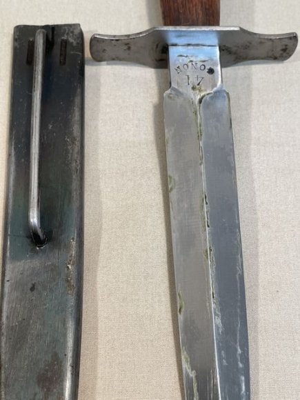 Original WWII French Fighting Knife and Scabbard, Made During German Occupation! — image 3