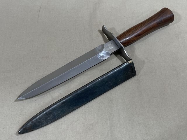 Original WWII French Fighting Knife and Scabbard — image 2