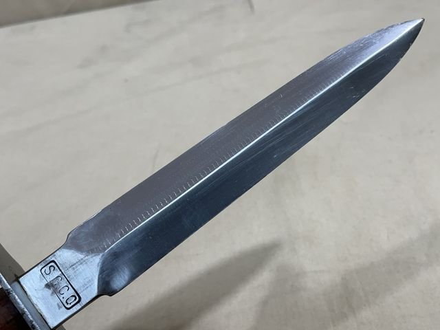 Original WWII French Fighting Knife and Scabbard — image 4