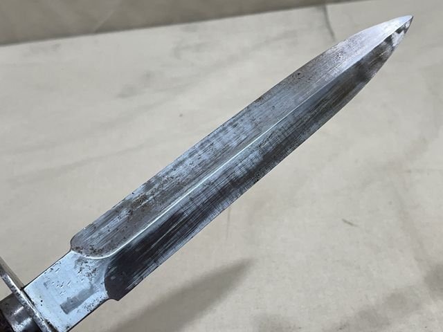 Original WWII French Fighting Knife and Scabbard — image 5