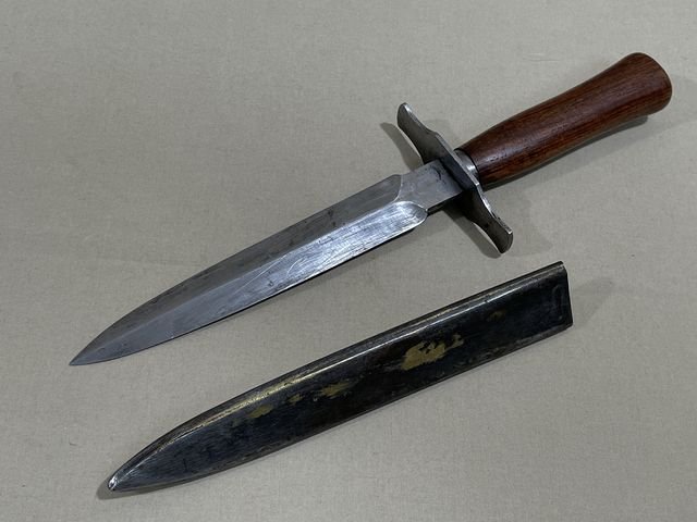 Original WWII French Fighting Knife and Scabbard — image 2