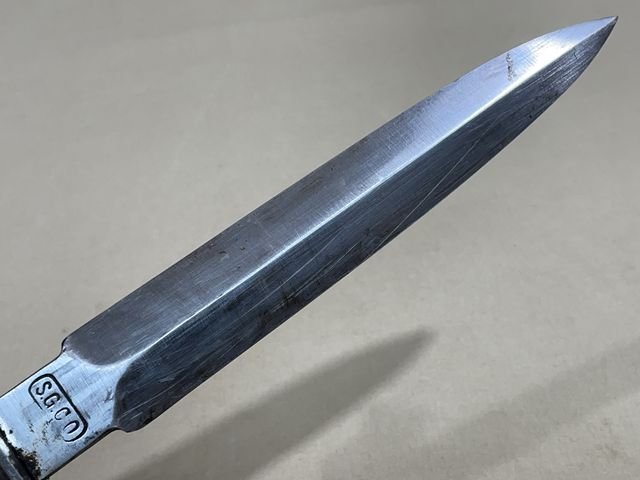 Original WWII French Fighting Knife and Scabbard — image 4