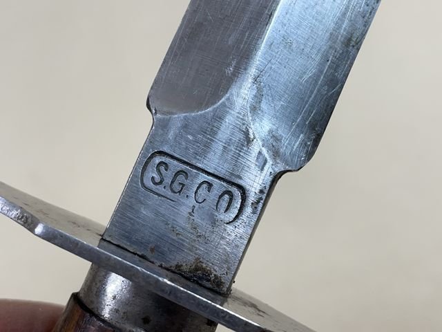 Original WWII French Fighting Knife and Scabbard — image 5