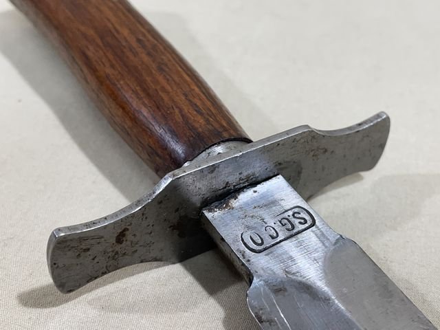 Original WWII French Fighting Knife and Scabbard — image 6