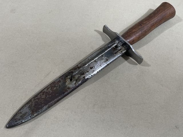 Original WWII French Fighting Knife and Scabbard, Made for German Soldiers in Norway — image 14