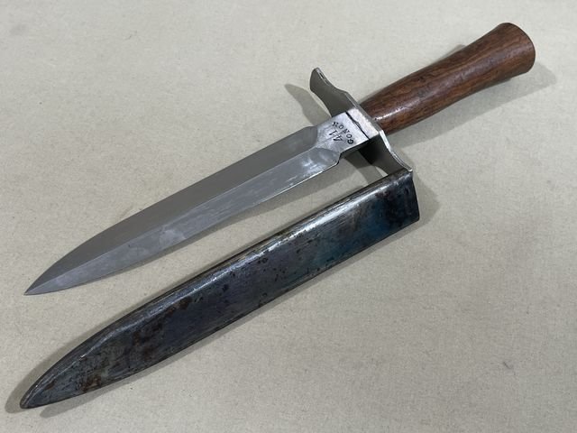 Original WWII French Fighting Knife and Scabbard, Made for German Soldiers in Norway — image 2