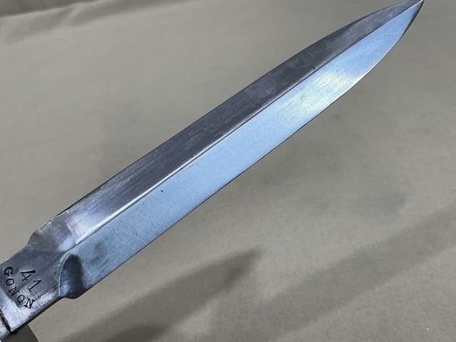 Original WWII French Fighting Knife and Scabbard, Made for German Soldiers in Norway — image 3