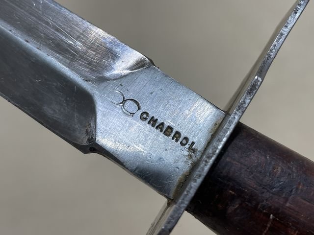 Original WWII French Fighting Knife and Scabbard, LE VENGEUR — image 4